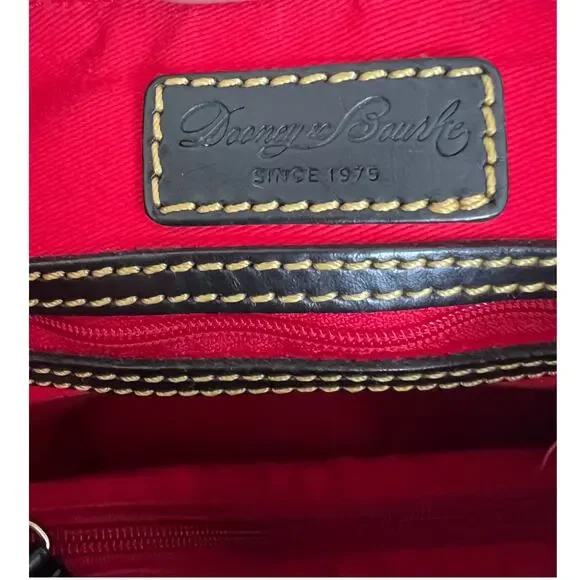 DOONEY & BOURKE Erica Nylon Large Black Shoulder Bag Leather Trim Italy *READ* - Picture 13 of 15